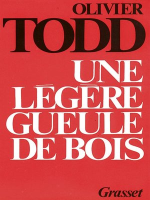 cover image of Une légère gueule de bois